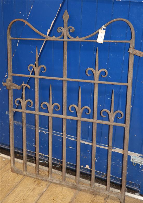 A wrought iron garden gate W.80cm